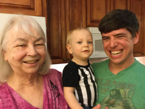1st Birthday with Great Grandma and Daddy