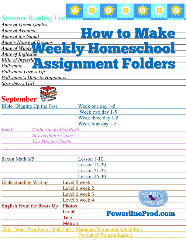 How to Make Weekly Homeschool Assignment Folders